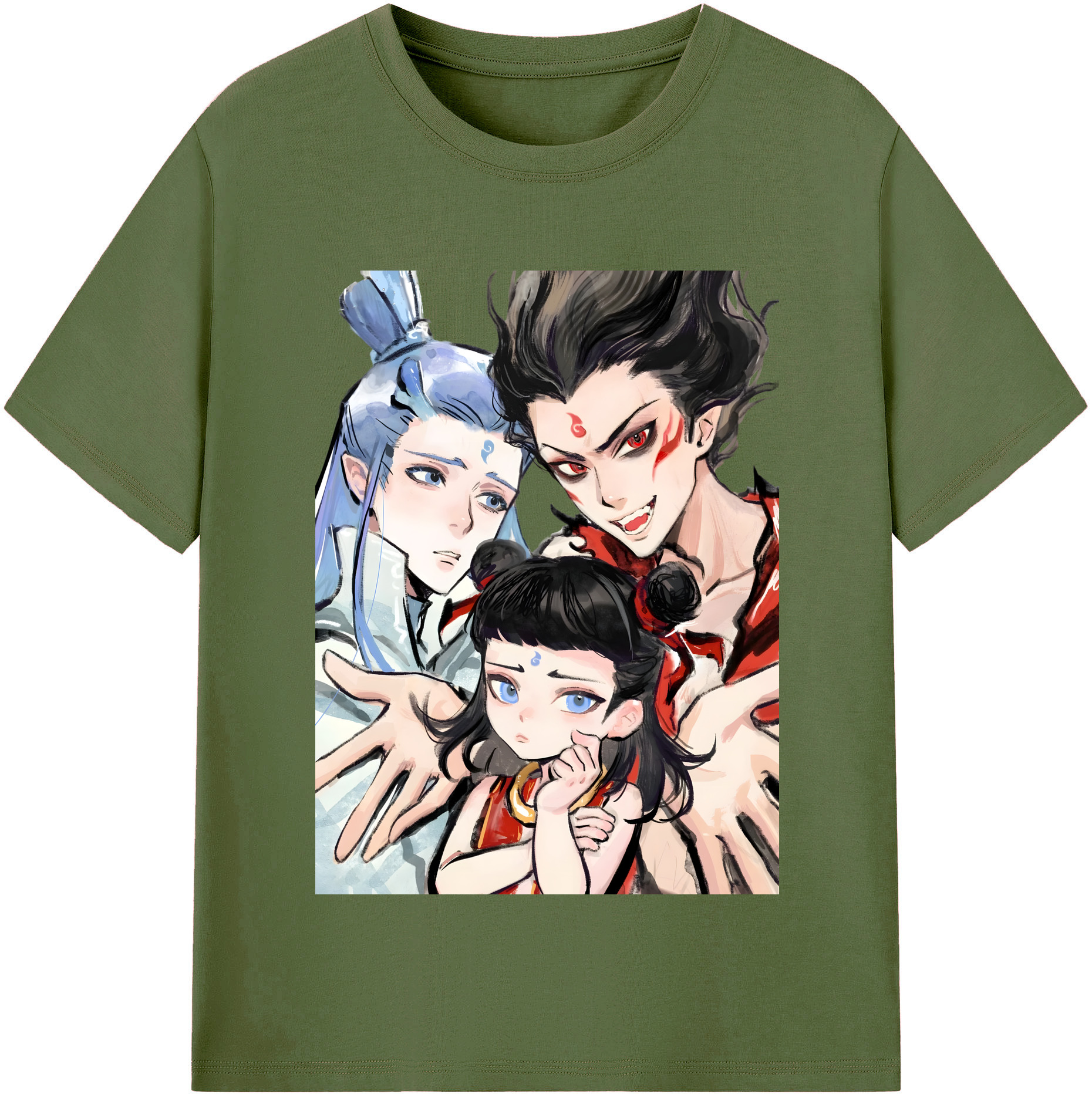 （画像用） Ne Zha 2 ナタ 魔童の大暴れ 綿100％半袖Tシャツ（フロントプリント）